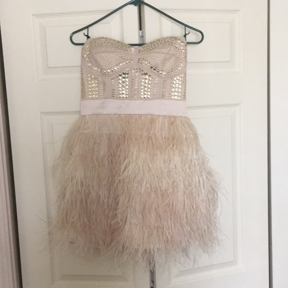 Bebe minidress medium size champagne color